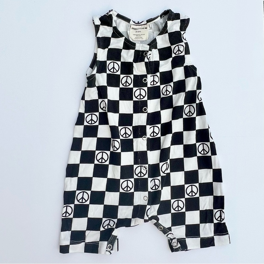 Spearmint Love Checkered Romper - 3-6 months